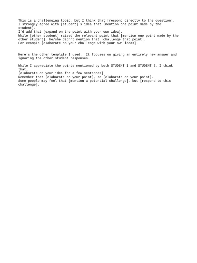 Template Academic Discussion | PDF