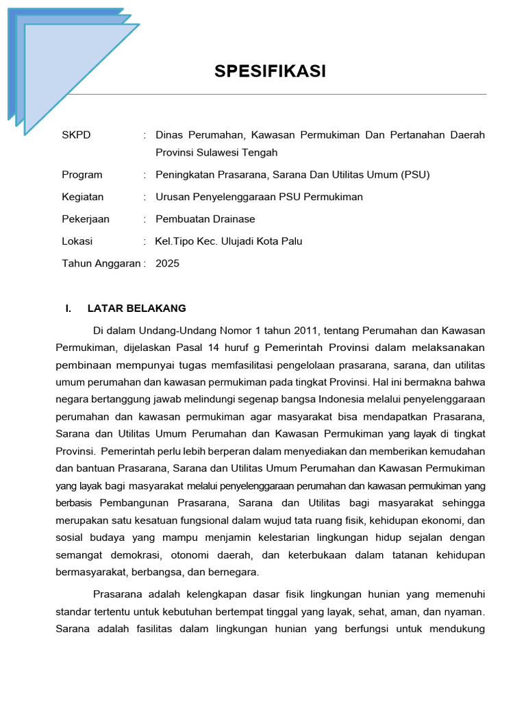 REv.+Format+Spek+Drainase+Kel.+Tipo | PDF