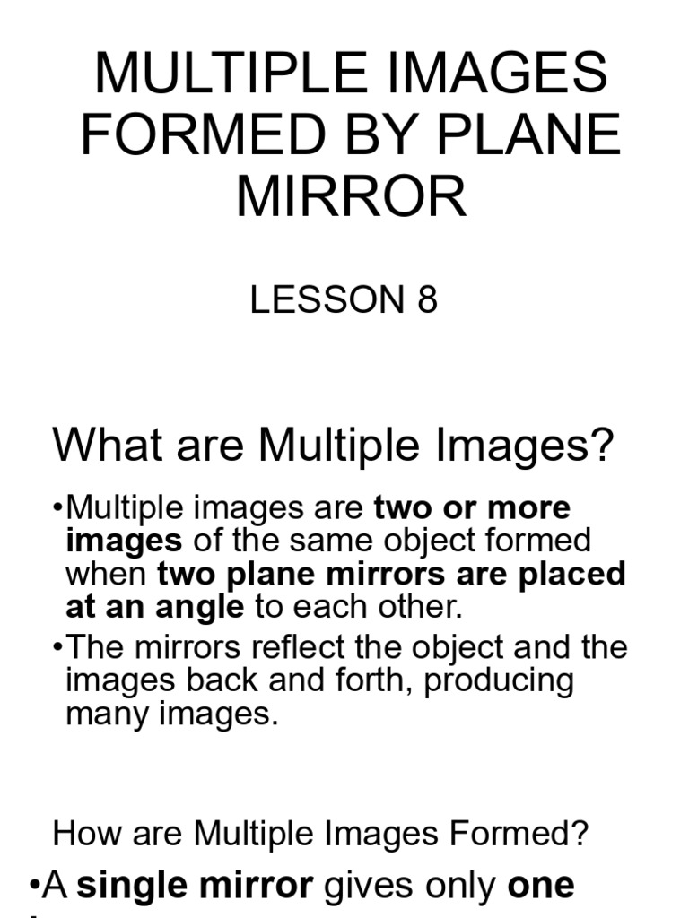 Multiple Images Formed by Plane Mirror | PDF
