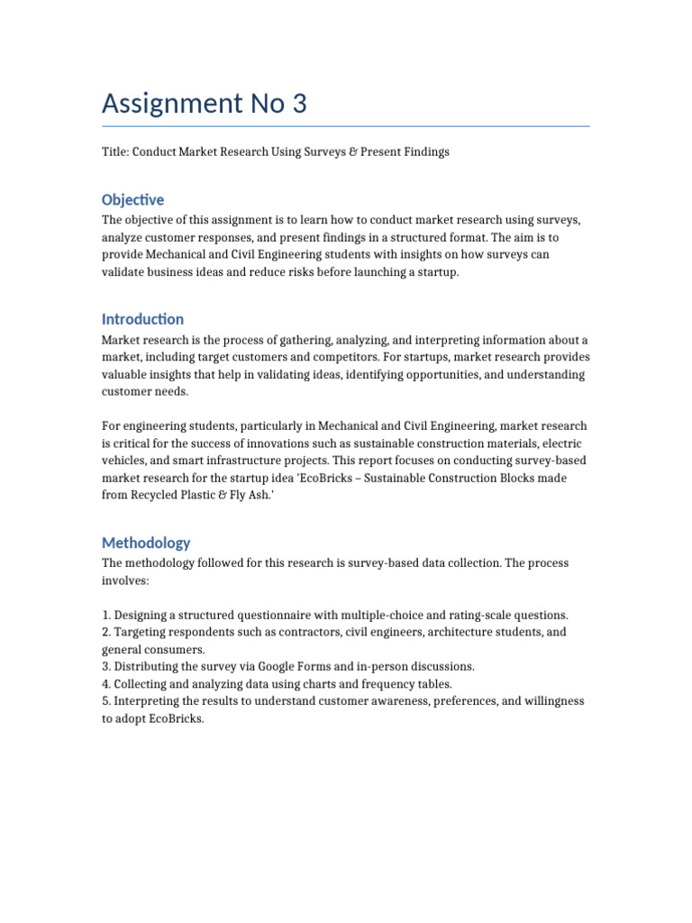 Assign 3 Market Research Survey Findings | PDF | Survey Methodology ...