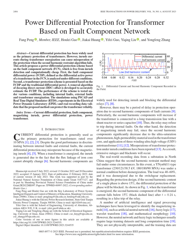 Transformer Protection Using Fault Component | PDF | Transformer ...