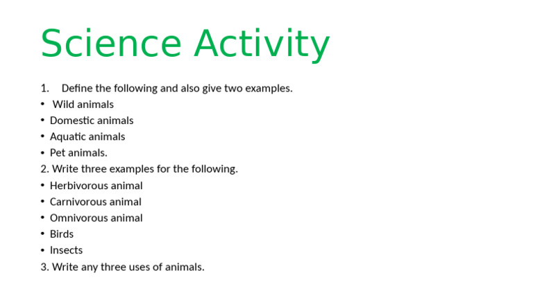 Science Activity | PDF