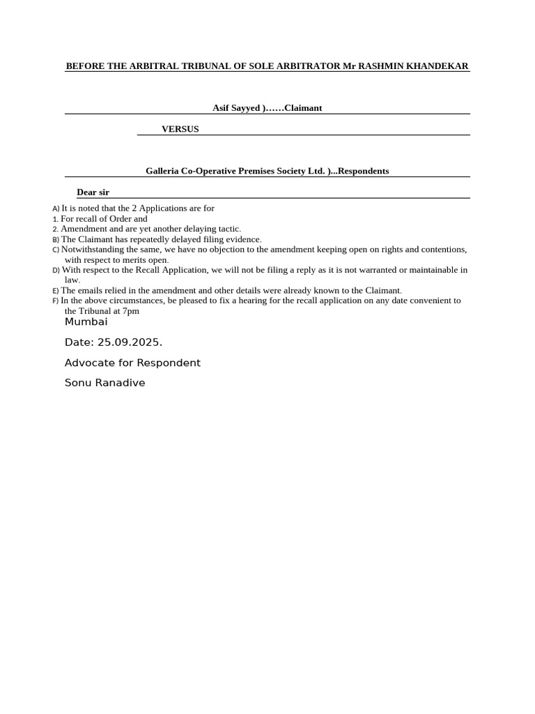 Recall and Amendment Application Hearing | PDF