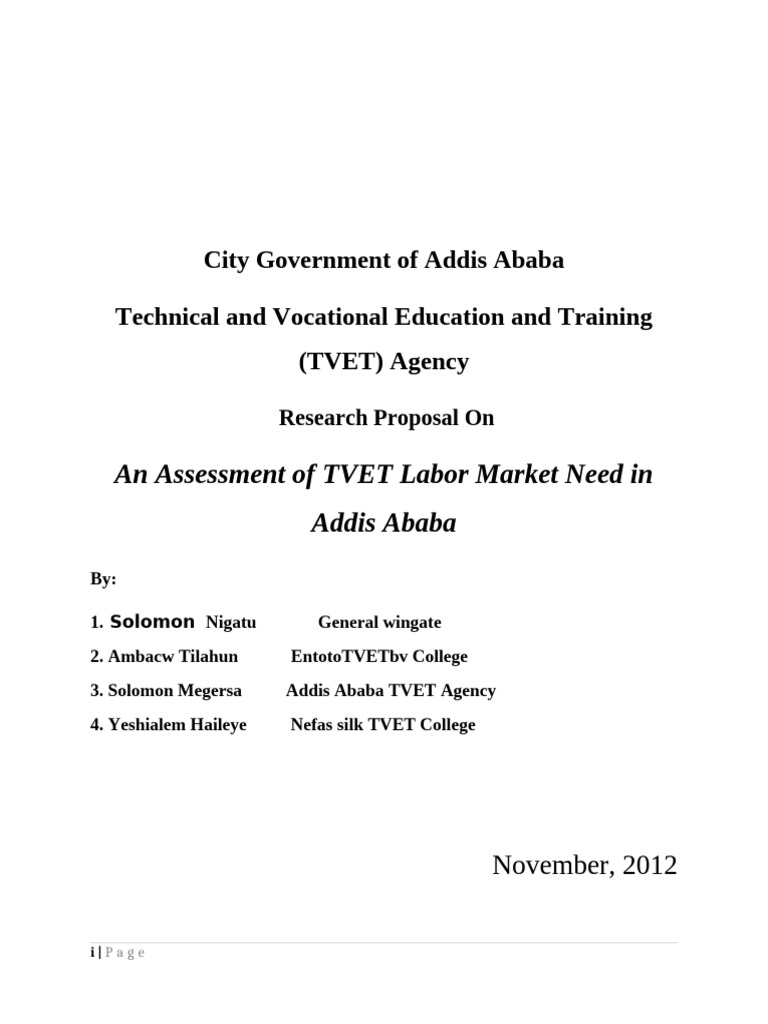 TVET Labor Market Needs in Addis Ababa | PDF | Employment | Vocational ...