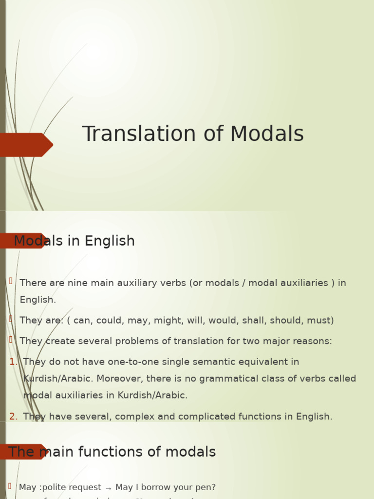 Understanding English Modals and Translations | PDF | Linguistic ...