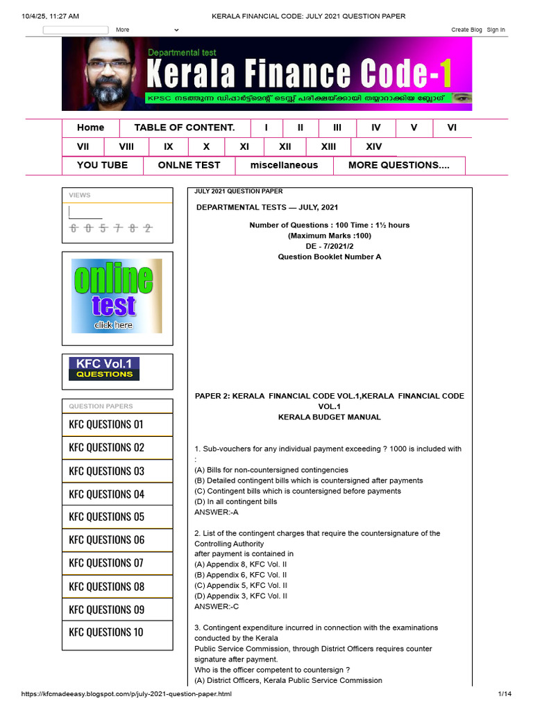 Kerala Financial Code 9 | PDF | Expense