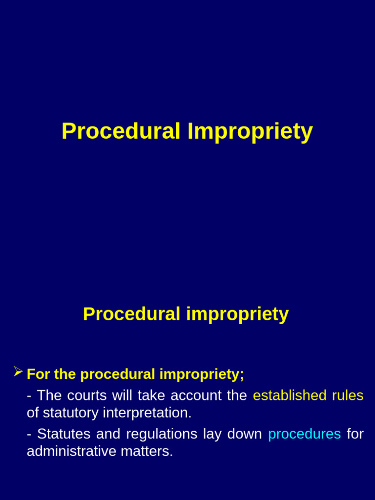 Understanding Procedural Impropriety | PDF | Government | Governance