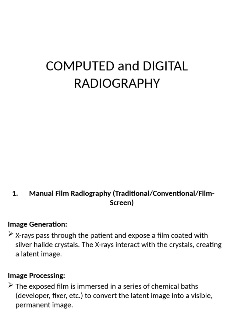 Computed vs. Digital Radiography Overview | PDF | Radiography | X Ray