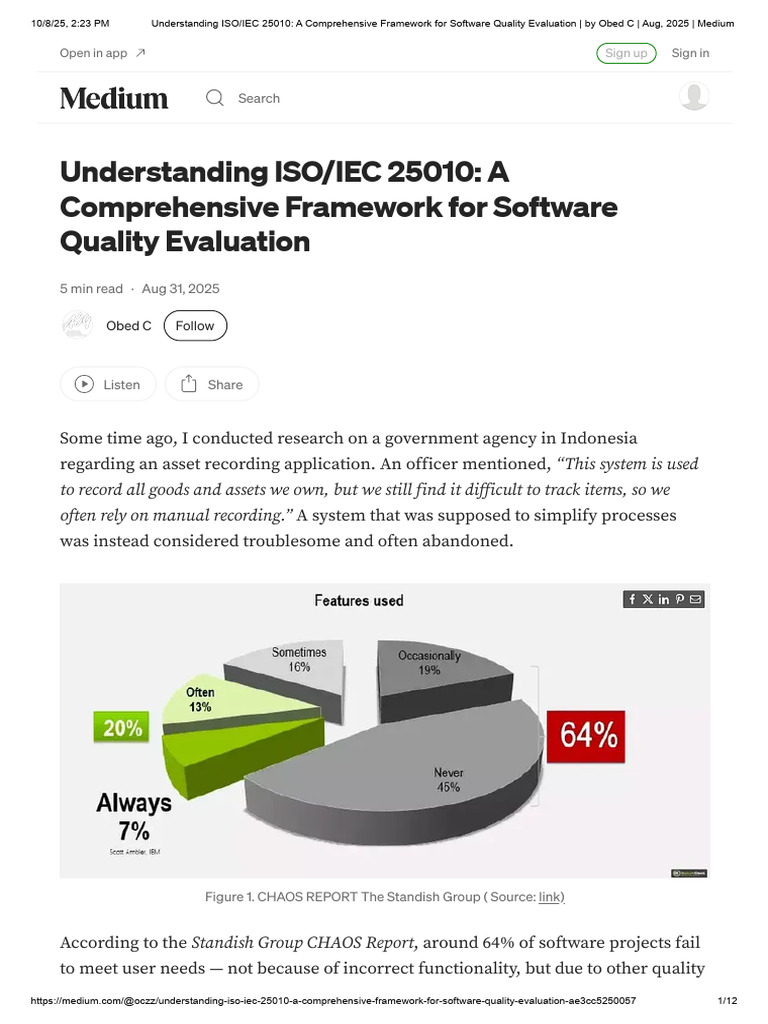 ISO/IEC 25010 Overview for 2025 | PDF | Usability | Software Quality