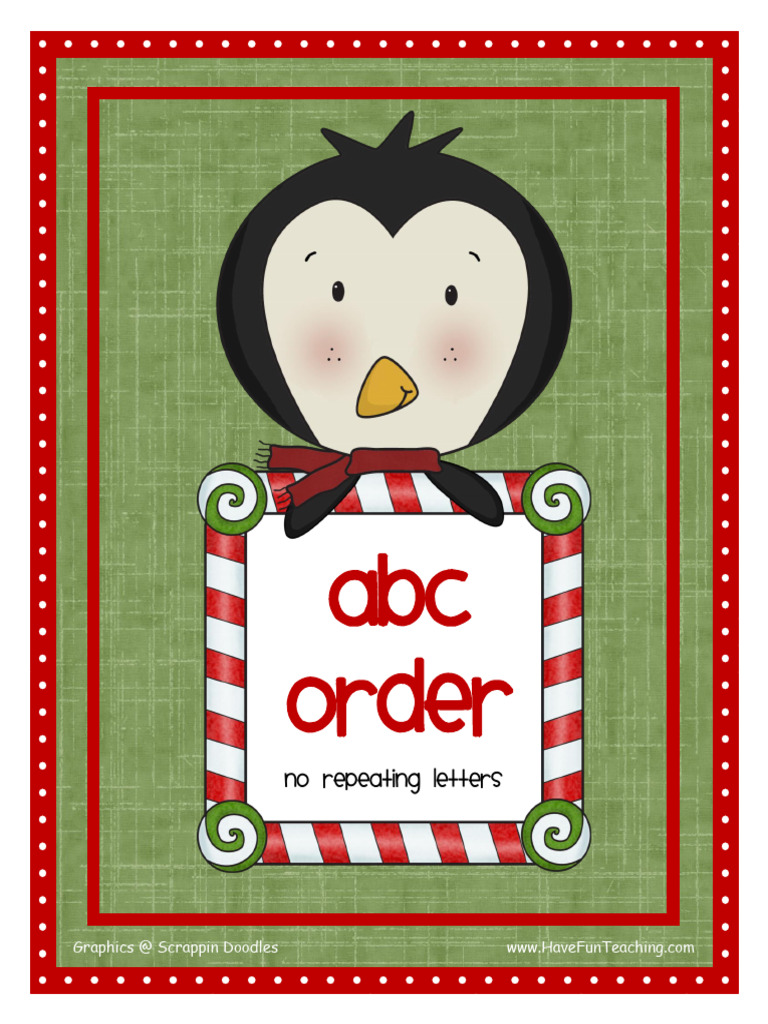 ABC Order Worksheet Template | PDF