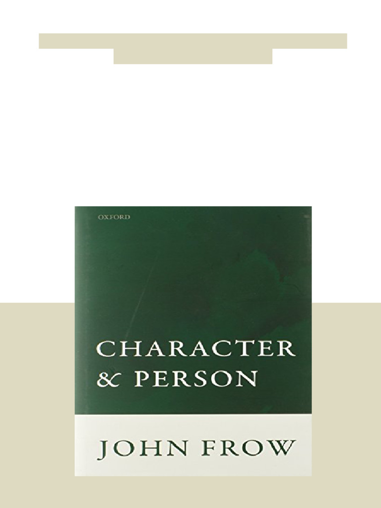 Character and Person First Published in Paperback Edition John Frow ...