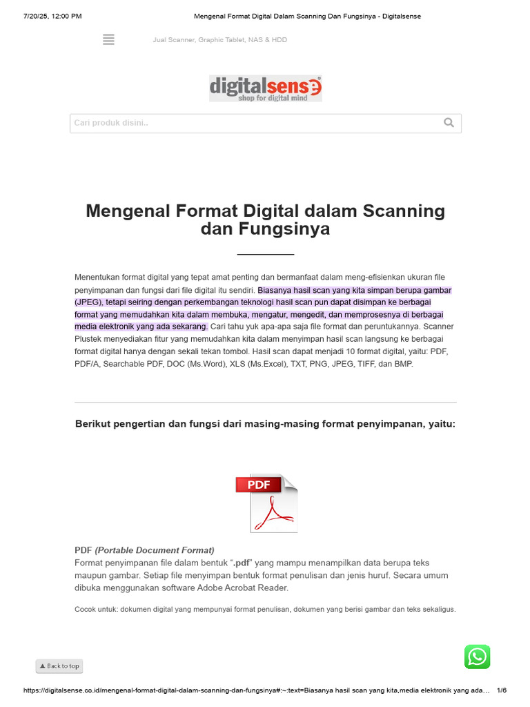 Format Digital dalam Scanning | PDF