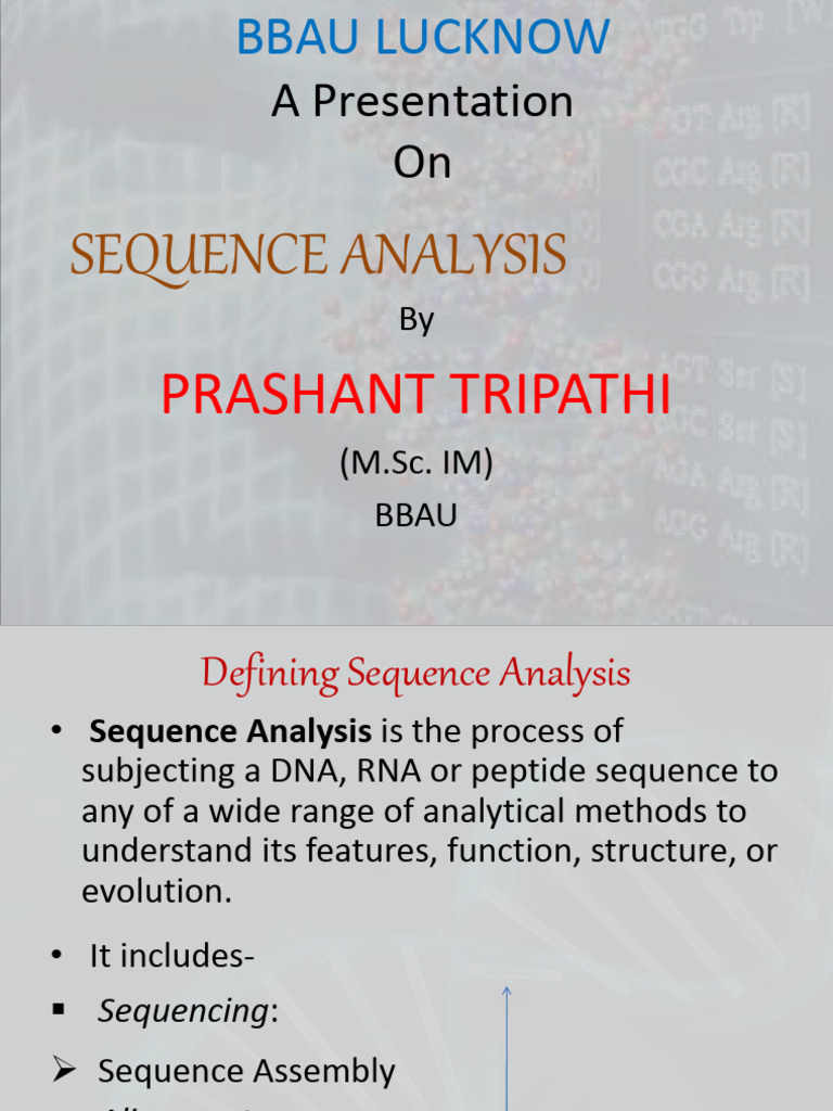 Sequence Analysis Overview and Methods | PDF | Dna Sequencing | Nucleic ...