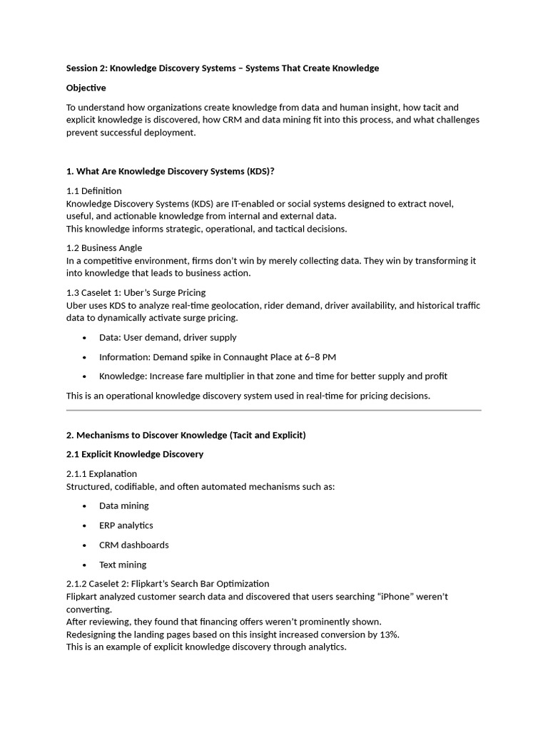 Knowledge Discovery Systems Explained | PDF | Customer Relationship ...