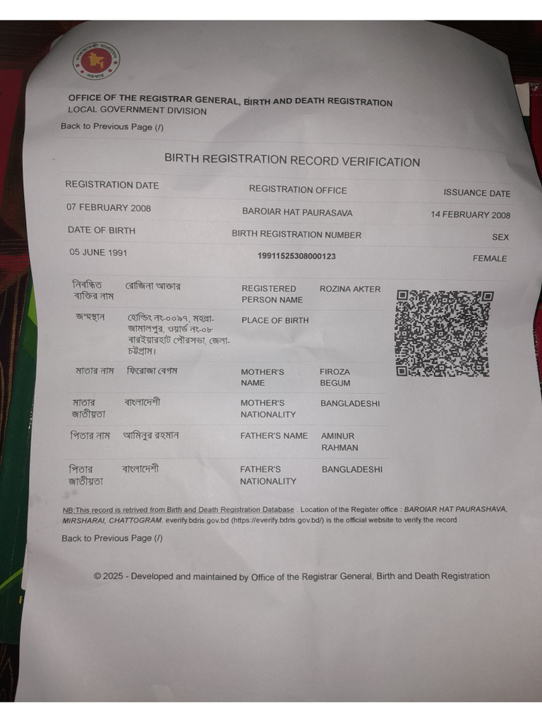 Online Birth Registration | PDF