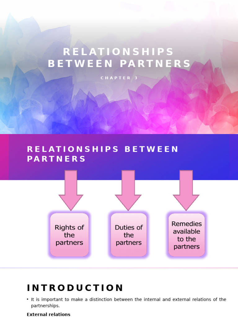 Chapter 3 - Relationships Between Partners | PDF | Partnership | Fiduciary