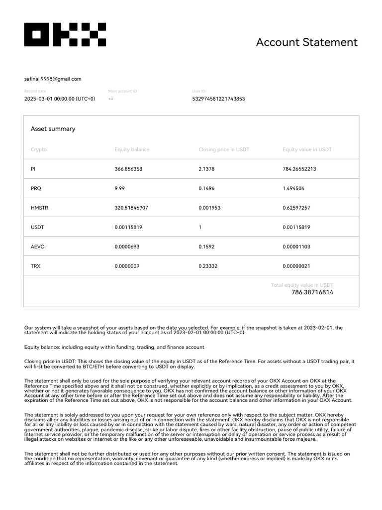 Account Statement: Asset Summary | PDF | Equity (Finance)