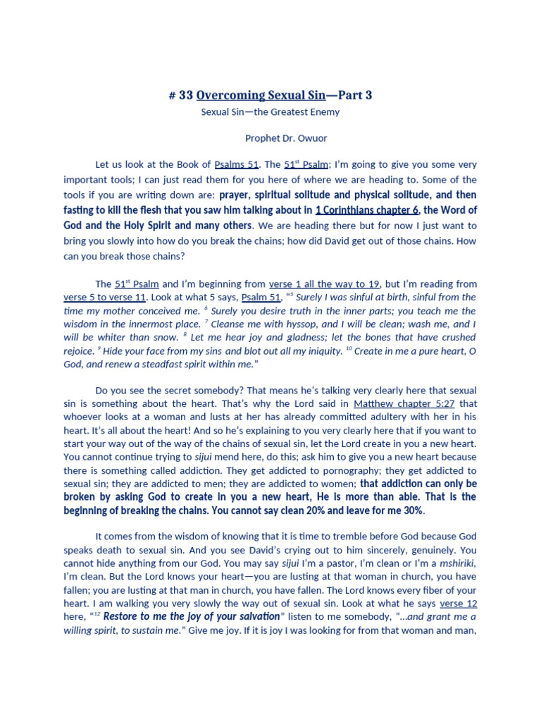 Breaking Chains of Sexual Sin | PDF | Jesus | Sodom And Gomorrah