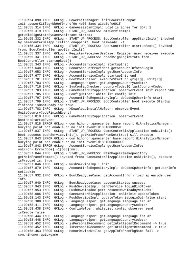 GameCenter Startup Process Log | PDF | Software | Web Development