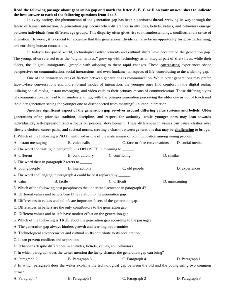 Understanding the Generation Gap Dynamics | PDF | Communication