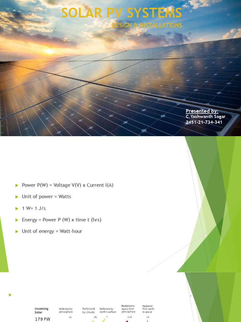 Solarpvsystemsppt 180614070301 | PDF | Photovoltaic System | Solar Power