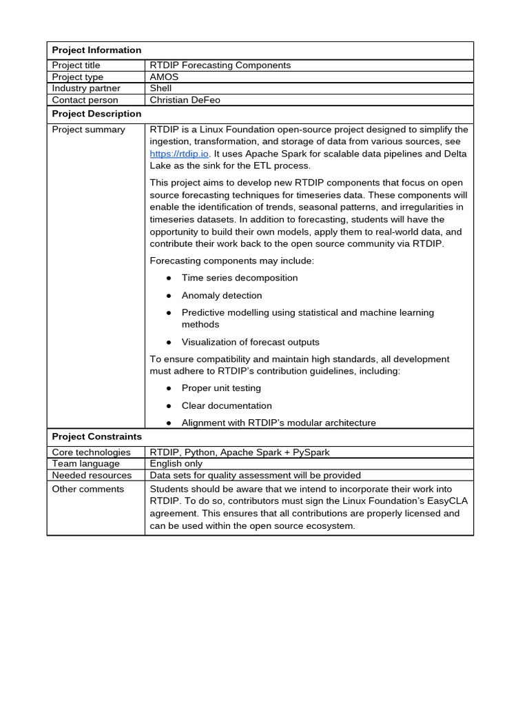 AMOS-25 Project 3 - Shell - RTDIP Timeseries Forecasting | PDF