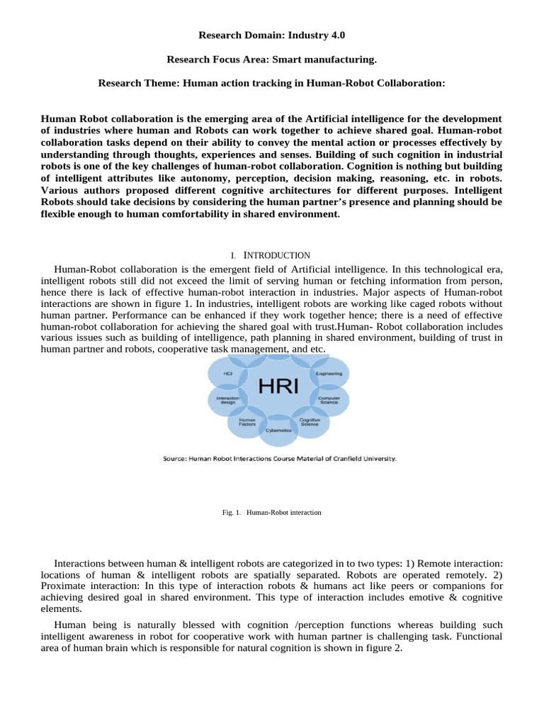Human-Robot Collaboration in Industry 4.0 | PDF | Intelligence ...