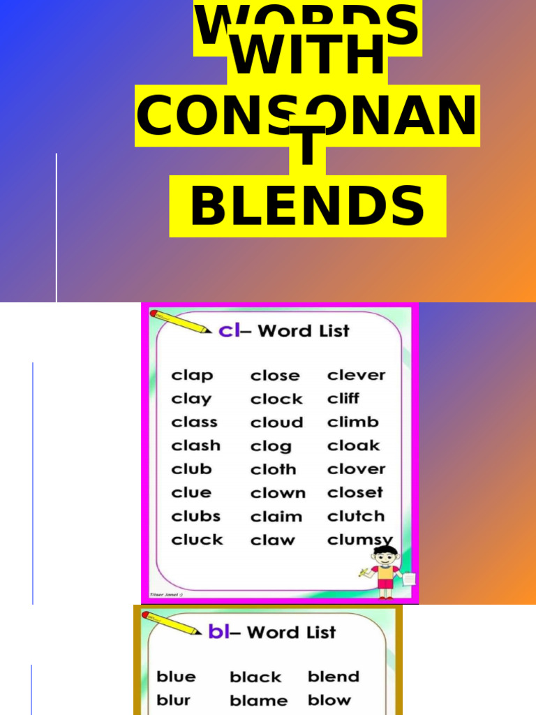 Words With Consonant Blends | PDF