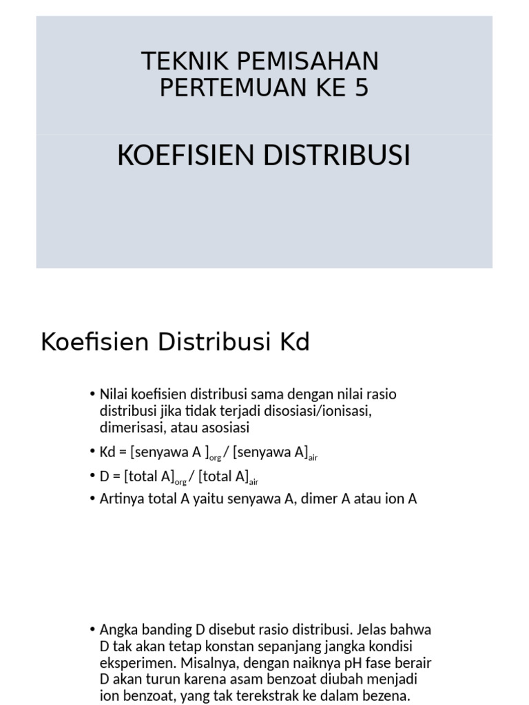 5 Koefisien Distribusi | PDF