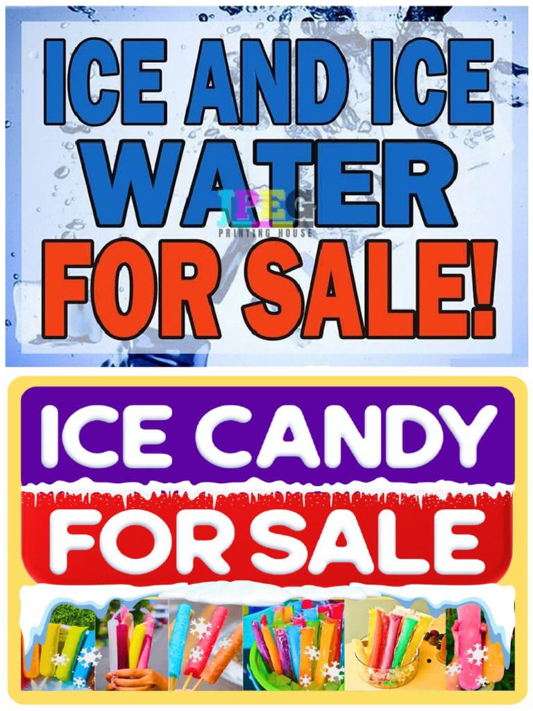Ice and I Ce Water For Sale Signage | PDF