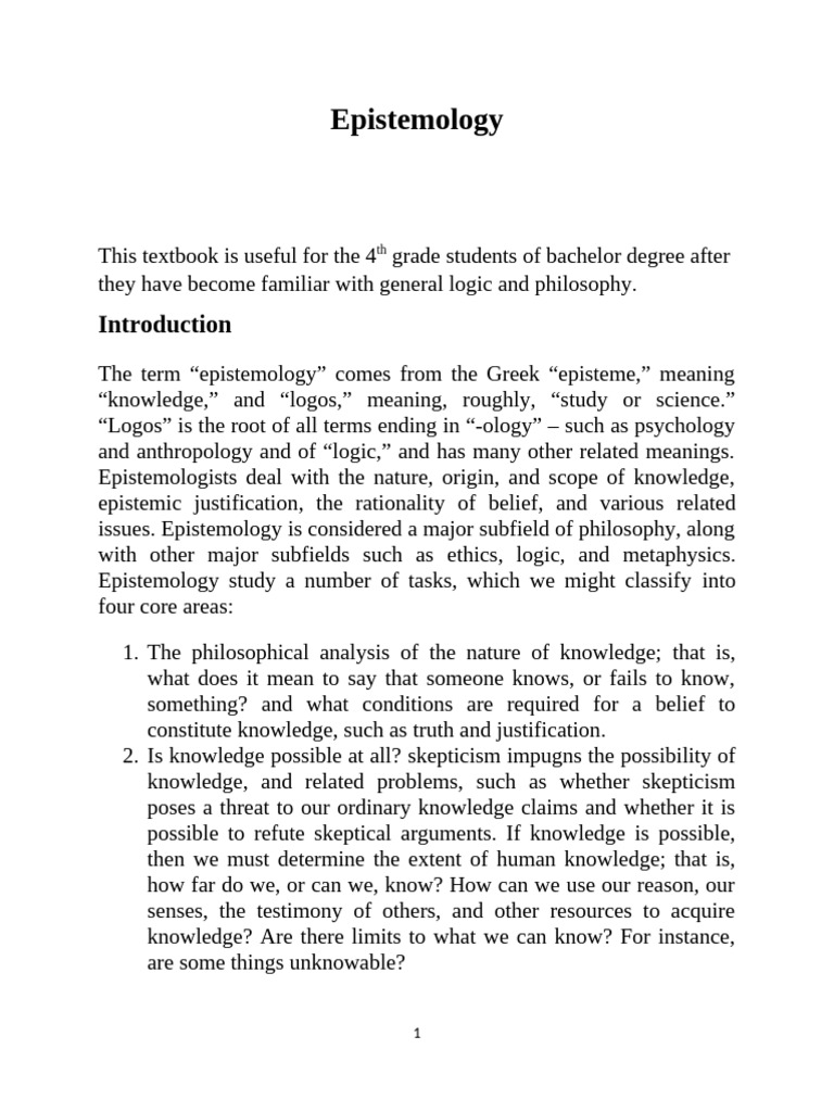 Epistemology متن آماده تحویل به موسسه | PDF | A Priori And A Posteriori ...