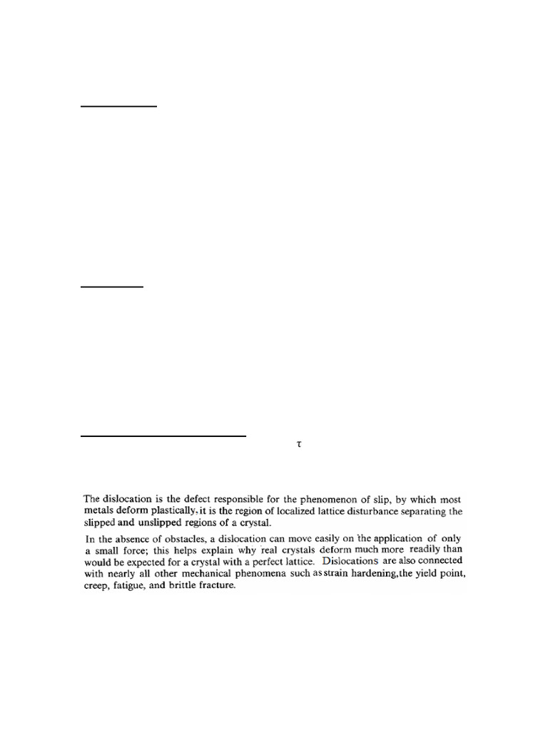 Dislocations and Defects in Crystals | PDF | Dislocation | Plasticity ...