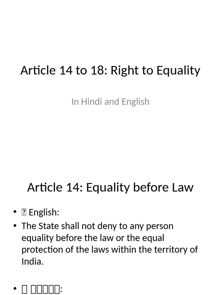 Article 14 To 18 Bilingual Presentation | PDF