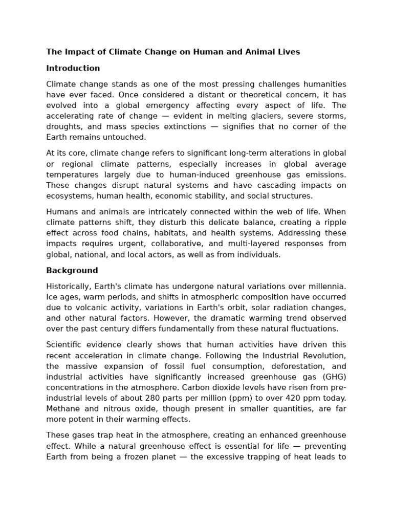 Climate Change's Effects on Life | PDF | Climate Change | Greenhouse Gas