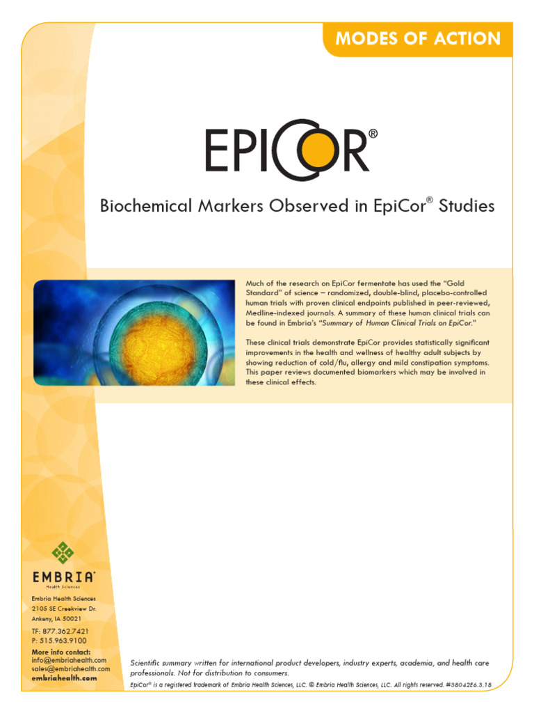 EpiCor Biochemical Markers Review | PDF | Immune System | Inflammation