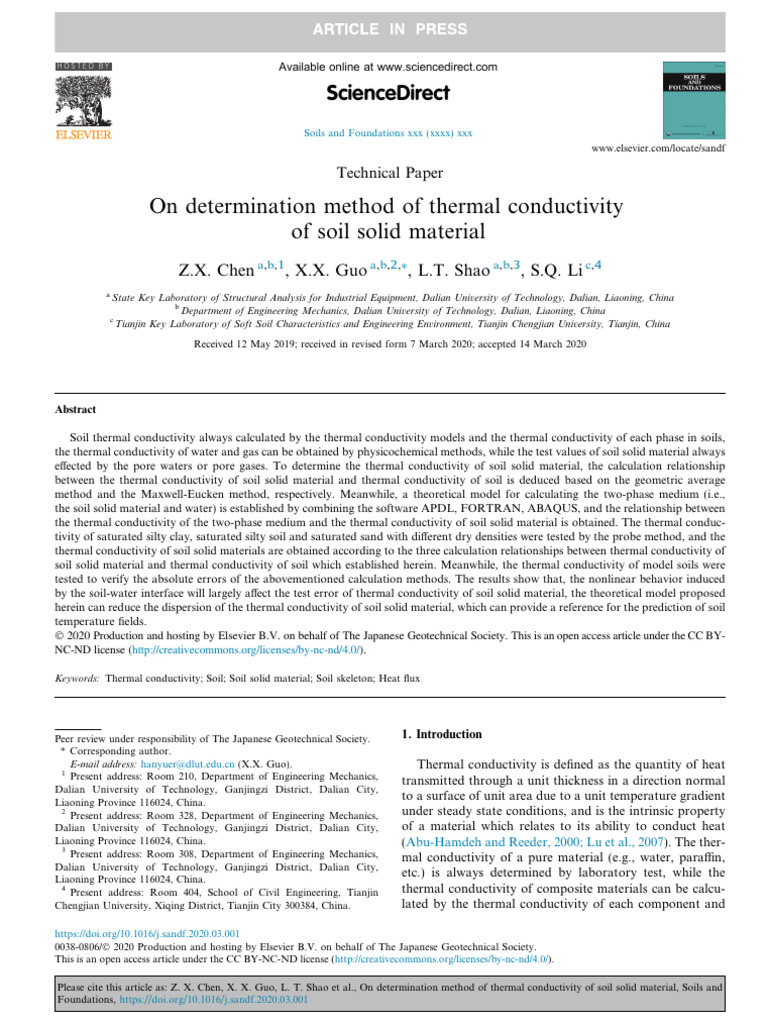 Soil Solid Material Thermal Conductivity | PDF | Porosity | Soil