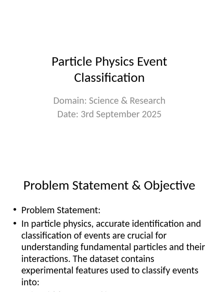 Particle Physics Event Classification | PDF
