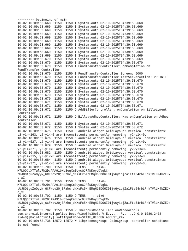 Fund Transfer and Bill Payment Logs | PDF