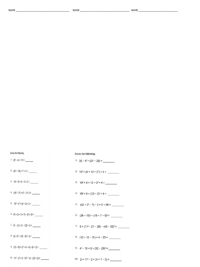 PEMDAS | PDF