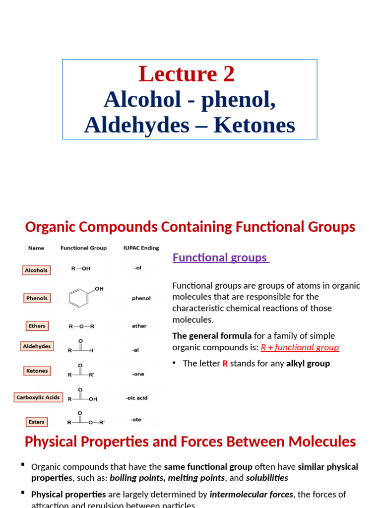 Alcohol-Ether Phenol Amin Aldehyde Ketone | PDF | Amine | Functional Group