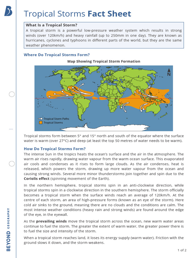 Tropical Storms Fact Sheet Pdf Tropical Cyclones Wound