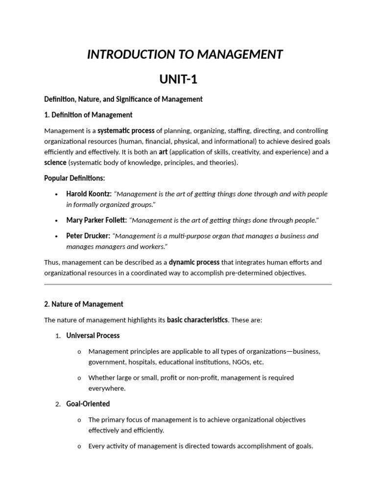 Overview of Management Principles | PDF | System | Leadership