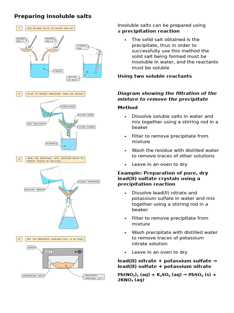 How to Prepare Insoluble Salts | PDF | Solubility | Precipitation ...