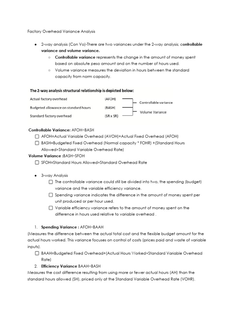 Factory Overhead Variance Breakdown | PDF | Variance