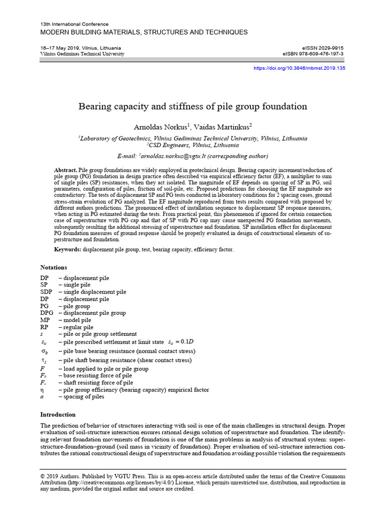 Pile Group Foundation Efficiency Analysis | PDF | Deformation ...