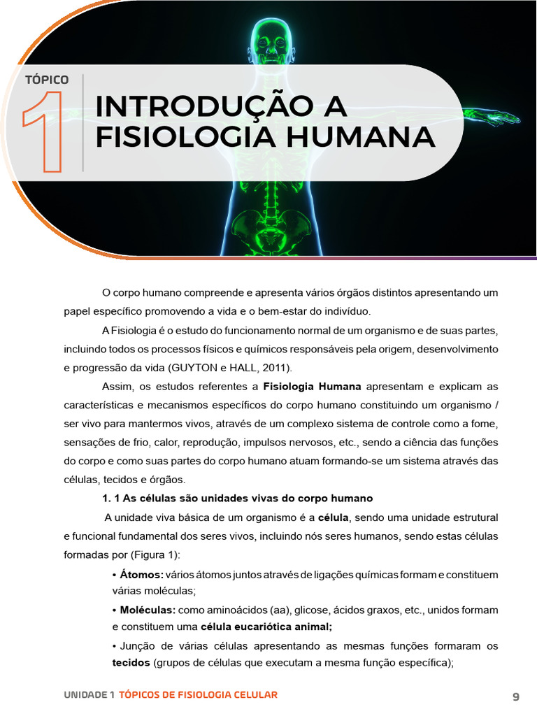 APOSTILA DE Fisiologia Humana-9-14 | PDF | Célula (Biologia) | Corpo humano