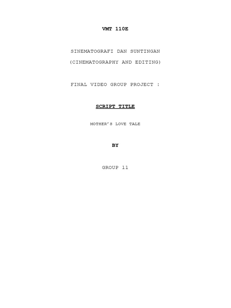 Mother's Love Tale Script - Group 11 | PDF