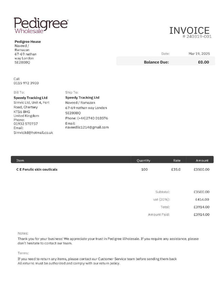 Invoice 240319-001 PDF | PDF