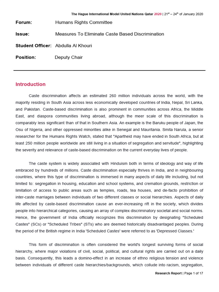 Caste Discrimination: Global Impact Report | PDF | Dalit | Caste