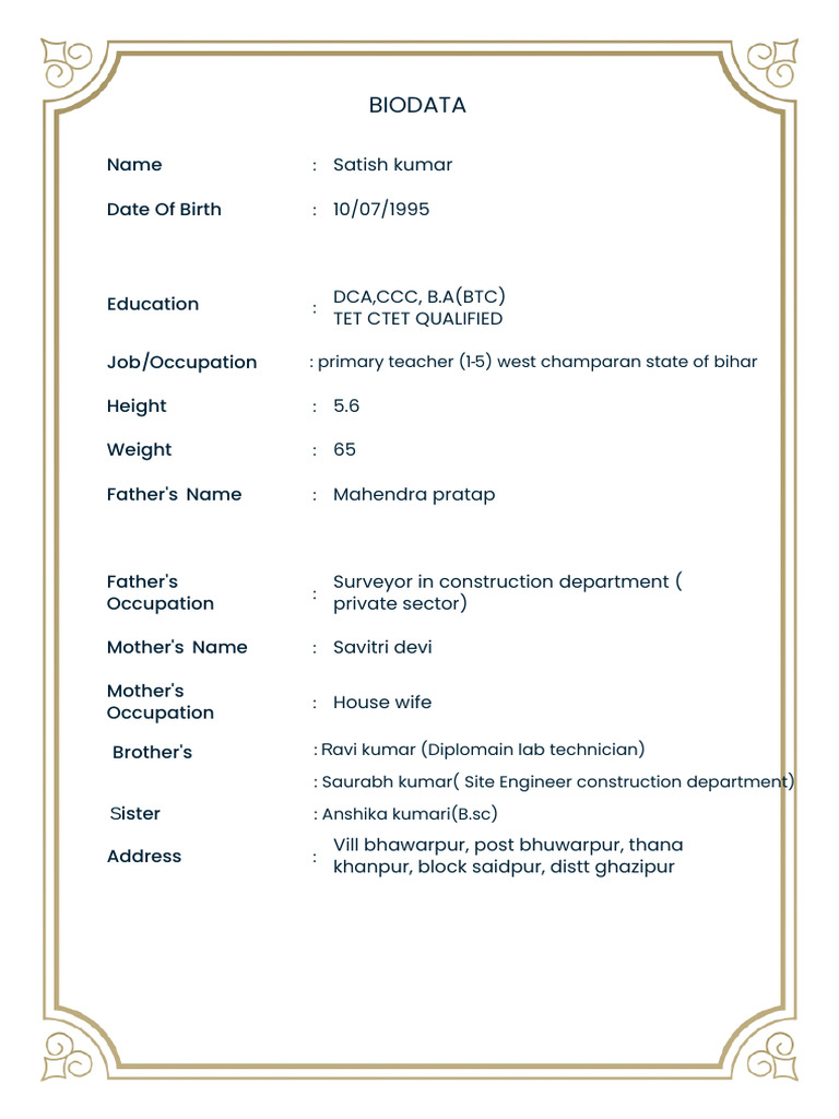 Biodata | PDF